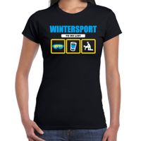 Apres ski t-shirt to do list skieen zwart dames - Wintersport shirt - Foute apres ski outfit - thumbnail