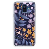 Flowers with blue leaves: Samsung Galaxy A6 (2018) Transparant Hoesje