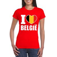 Rood I love Belgie shirt dames - thumbnail