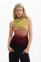 Asymmetrische gedrapeerde top - GREEN - L