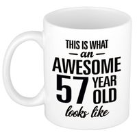 Awesome 57 year cadeau mok / verjaardag beker 300 ml - feest mokken - thumbnail