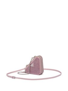 Prada mini sac à bandoulière Triangle à ornements en cristal - Rose