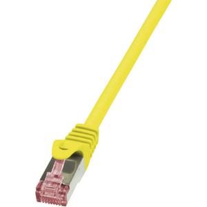 LogiLink CQ2087S RJ45 Netwerkkabel, patchkabel CAT 6 S/FTP 7.50 m Geel Vlambestendig, Snagless 1 stuk(s)