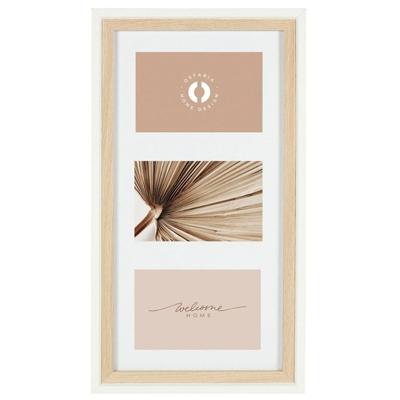 Collage fotolijst NEO - voor 3x foto van 10 x 15 cm - hout - naturel/wit - 24 x 44 cm