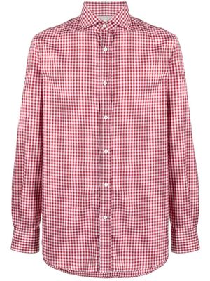 Brunello Cucinelli chemise boutonnée à carreaux vichy - Rouge