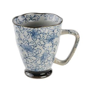 Blauw/Grijze Mok - The Oriental Shop - 400ml - 9 x 11 cm
