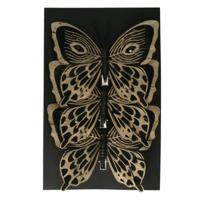 Othmar Decorations kerstboom vlinders op clip - 3x- zwart - 12 cm