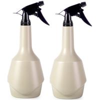 Plantenspuit met een inhoud van 950 ml - 2x - beige - verstuiver kop - 30 cm - kunststof