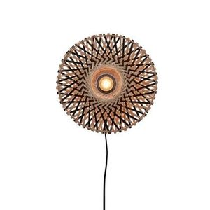 GOOD&MOJO Kalimantan Wandlamp Rond - Ø30cm - Zwart / Bamboe