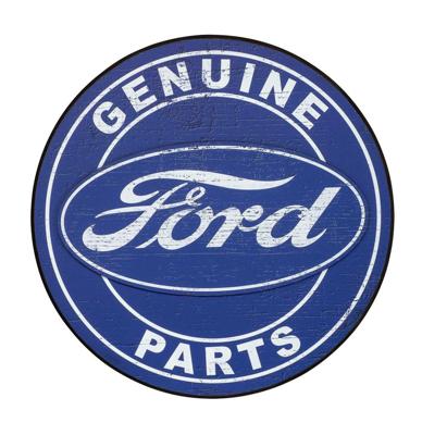 Ford Genuine Parts Rond Wandbord Hout 56 cm