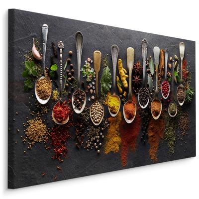 Schilderij - Specerijen, multi-gekleurd, wanddecoratie - 70x50cm