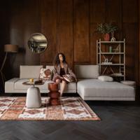 Dutchbone Loungebank 'Shelly' Gemêleerd, Rechts, kleur Off White