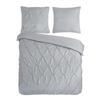 Dekbedovertrek Chesterfield - Eenpersoons (140x200 cm) - Grijs/ Zilver Microvezel - Dessin: Luxe - Pure - Dekbed-Discounter.nl