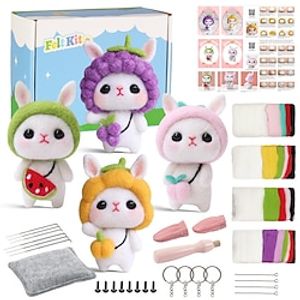naaldviltset voor beginners, complete kunst en handwerk voor volwassenen vrouwen, hobbyset met viltbenodigdheden, viltnaalden, wol en gereedschap, knutselsets voor volwassenen Lightinthebox