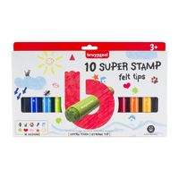 Bruynzeel Kids viltstiften Super Stamp, etui van 10 geassorteerde kleuren