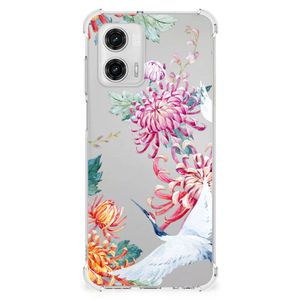 Motorola Moto G73 Case Anti-shock Bird Flowers