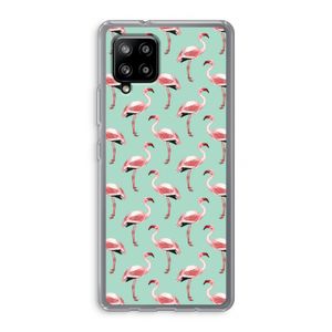 Flamingoprint groen: Samsung Galaxy A42 5G Transparant Hoesje