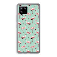 Flamingoprint groen: Samsung Galaxy A42 5G Transparant Hoesje
