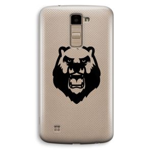 Angry Bear (black): LG K10 (2016) Transparant Hoesje