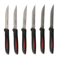 Alpina Steakmessen 23 cm 6 Stuks Zwart/Rood Alpina Steakmessen 23 cm 6 Stuks Zwart/Rood