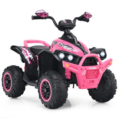 Elektrische Quad voor Kinderen 12 V met Muziek Claxon en LED-Koplamp Kinderquad 2,2-4,3 km/u voor Peuters Vanaf 3 Jaar (Roze)