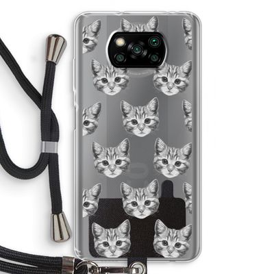 Kitten: Xiaomi Poco X3 NFC Transparant Hoesje met koord