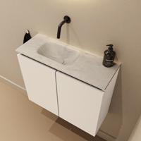 Toiletmeubel Mondiaz Ture Dlux | 60 cm | Meubelkleur Talc | Eden wastafel Opalo Links | Zonder kraangat