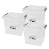 Urban Living Opberg box - 3x - 8 liter - 27 x 25 x 22cm - met deksel en clips - waterdicht