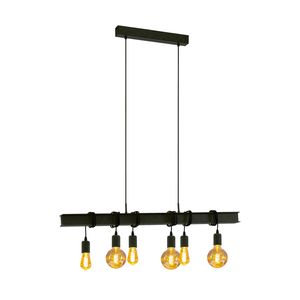 EGLO Townshend 6 Hanglamp - E27 - 100,5 cm - Zwart