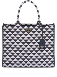 Prada sac cabas Symbole à broderies - Bleu