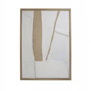 HD Collection Wanddeco D Abstract - Beige|Hout - Naturel|Wit - Papier