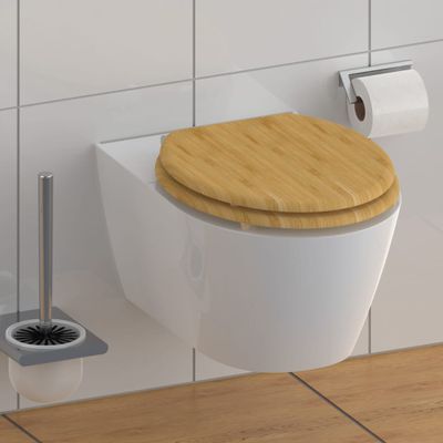 SCHÜTTE toiletbril met soft-close natural bamboo