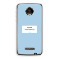 Reminder: Motorola Moto Z Force Transparant Hoesje