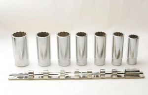 Facom set 7 korte en lange doppen 3/8&apos; op rail - metrische maten - JL.41E
