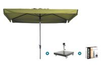 Madison Delos Luxe stokparasol 200x300 cm. - Sage green met Granada voet en hoes Madison Delos Luxe stokparasol 200x300 cm. - Sage green met Granada voet en hoes