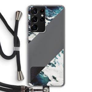 Golven: Samsung Galaxy S21 Ultra Transparant Hoesje met koord