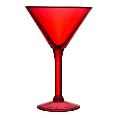 Home Deco Factory Cocktailglas - rood - kunststof - 24 cl - martini glas