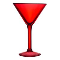 Home Deco Factory Cocktailglas - rood - kunststof - 24 cl - martini glas