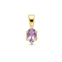 14K Geelgouden Hanger met Juni Geboortesteen - 13x4,5mm