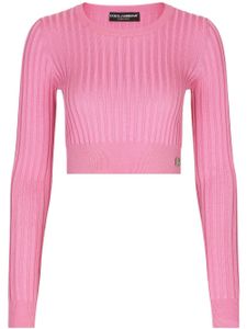 Dolce & Gabbana haut crop en maille à logo DG - Rose