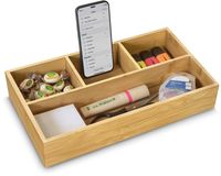 CEP desk organizer uit bamboe, liggend, 4 vakken