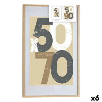 Fotolijsten Gift Decor Natuurlijk polyestyreen Plastic Hout MDF 50 x 70 cm (6 Stuks)