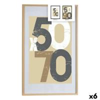 Fotolijsten Gift Decor Natuurlijk polyestyreen Plastic Hout MDF 50 x 70 cm (6 Stuks)