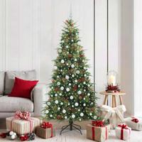 VidaXL Kunstmatige inklapbare kerstboom groen 180 cm pe en pvc