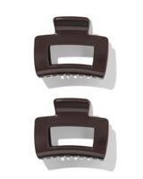 HEMA Haarklem 5cm vierkant bruin - 2 stuks