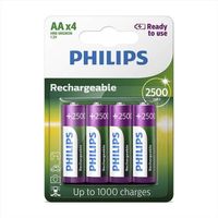 Philips oplaadbare batterijen AA/HR6 1,2 Volt 2500 mAh 4 stuks - thumbnail