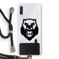 Angry Bear (black): Samsung Galaxy A70 Transparant Hoesje met koord