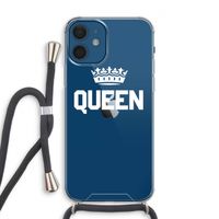Queen zwart: iPhone 12 Transparant Hoesje met koord