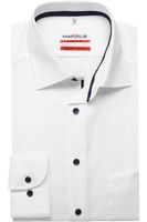Marvelis Modern Fit Overhemd wit, Effen - thumbnail