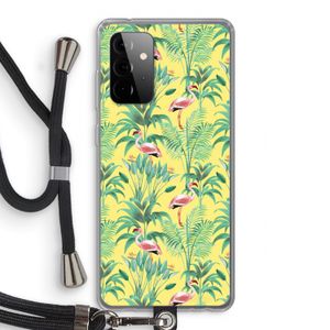 Flamingo party: Samsung Galaxy A72 5G Transparant Hoesje met koord
